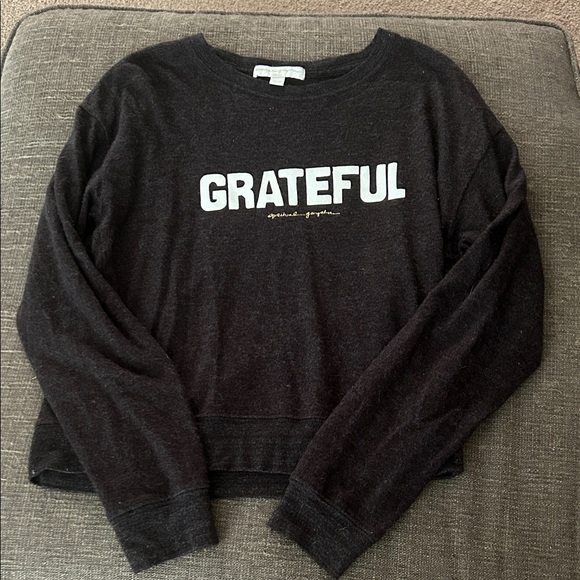 Spiritual Gangster Tops - Spiritual Gangster Black Grateful Long Sleeve Tee